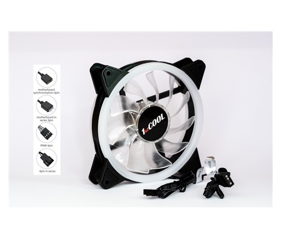 1stCOOL Ventilátor AURA EVO Dual Ring ARGB 12cm