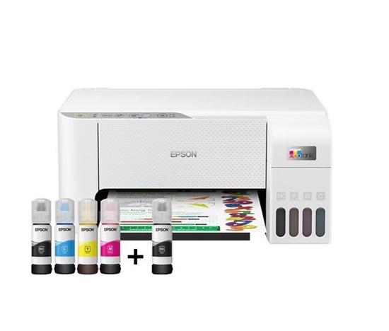 Atramentová tlačiareň EPSON EcoTank L3256, 3v1, A4, 1440x5760dpi, 33 str./min, USB, Wi-Fi, biela, 3 roky záruka po registrácii.