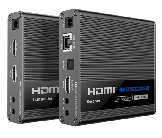 PremiumCord HDMI 2.0 extender Ultra HD 4kx2k@60Hz na 70m kaskádovom pripojení