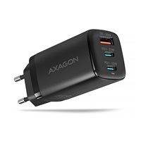 AXAGON ACU-DPQ65, sieťová nabíjačka GaN 65W, 3x port (USB-A + dvojitý USB-C), PD3.0/QC4+/PPS/Apple