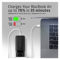 AXAGON ACU-DPQ65, GaN nabíjačka do siete 65W, 3x port (USB-A + dual USB-C), PD3.0/QC4+/PPS/Apple, čierna