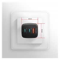 AXAGON ACU-DPQ65, GaN nabíjačka do siete 65W, 3x port (USB-A + dual USB-C), PD3.0/QC4+/PPS/Apple, čierna