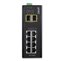 Planet IGS-1020TF, Switch, priemyselný, 8x 10/100/1000T, 2x 100/1000X SFP, -40~+75°C