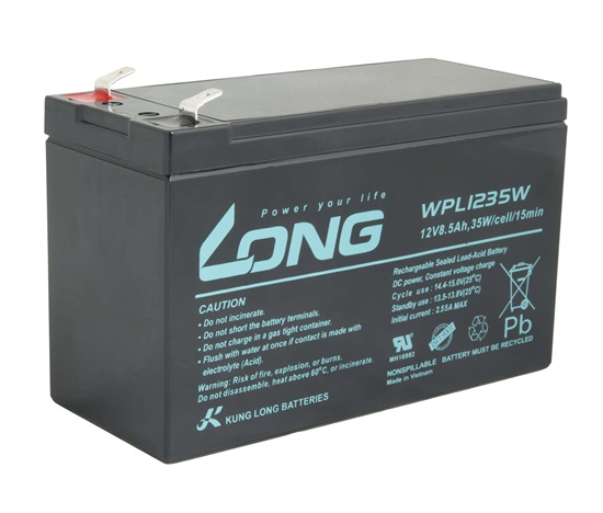 LONG batéria 12V 8,5Ah F2 HighRate LongLife 9 rokov (WPL1235W)