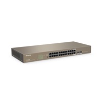 Tenda TEG1024F - 22-portový gigabitový ethernetový prepínač + 2x Combo SFP/RJ45, 10/100/1000 Mb/s, bez ventilátora, stojanová montáž, kov