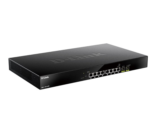 D-Link DMS-1100-10TP 10portový multi-gigabitový PoE inteligentný riadený prepínač, 8x 2,5G PoE, 2x SFP+