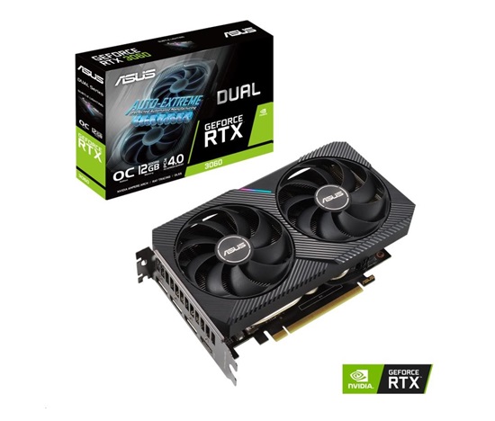 ASUS VGA NVIDIA GeForce Dual RTX 3060 V2 OC Edition, RTX 3060, 12 GB GDDR6, 3xDP, 1xHDMI