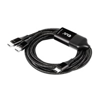 Nabíjací kábel Club3D USB Type-C, nabíjací kábel Y na 2x USB Type-C max. 100W, 1.83m/6ft M/M