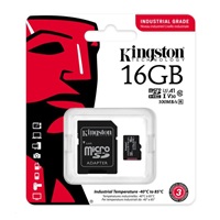 Karta Kingston 16GB microSDHC Industrial C10 A1 pSLC + adaptér SD