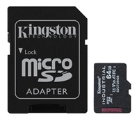 Karta Kingston 64GB microSDXC Industrial C10 A1 pSLC + adaptér SD