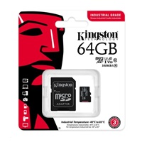 Karta Kingston 64GB microSDXC Industrial C10 A1 pSLC + adaptér SD