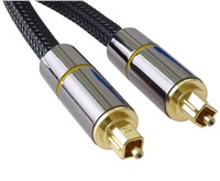 PremiumCord optický audio kábel Toslink, OD:7 mm, zlaté kovové prevedenie + nylon, 3 m