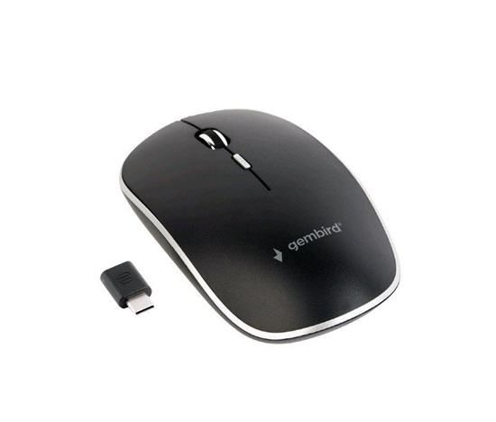 Myš GEMBIRD MUSW-4BSC-01, bezdrôtová, prijímač USB typu C, čierna