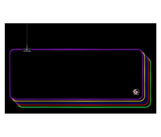 GEMBIRD Podložka pod myš MP-GAMELED-L, USB, RGB podsvietenie, herná, 300x800mm, textilná, čierna