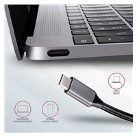 AXAGON HMC-5, USB 3.rozbočovač 2. generácie, 2x porty USB-A, HDMI, slot SD/microSD, 100W PD, 20cm kábel USB-C