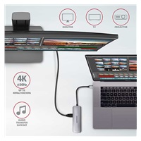 AXAGON HMC-5, USB 3.rozbočovač 2. generácie, 2x porty USB-A, HDMI, slot SD/microSD, 100W PD, 20cm kábel USB-C