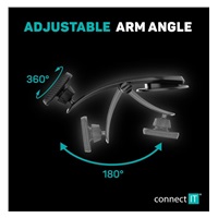 CONNECT IT univerzálny magnetický držiak do auta InCarz ArmAngle, 4 magnety, karbón