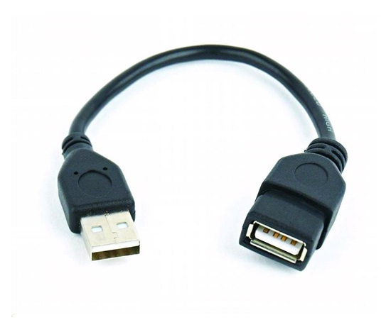 GEMBIRD USB kábel, A-A 15 cm 2.0, predĺženie, HQ Čierna, pozlátené kontakty