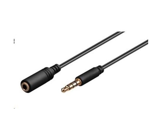 PREMIUMCORD kábel Jack 3,5 mm 4 pin M/F 3 m pre Apple iPhone, iPad, iPod