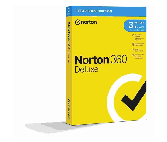 NORTON 360 DELUXE 25GB +VPN 1 používateľ pre 3 zariadenia na 1 rok BOX