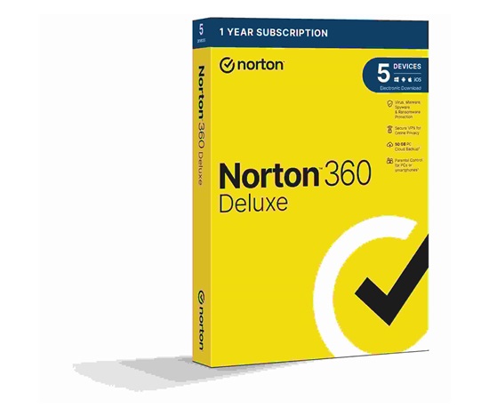 NORTON 360 DELUXE 50 GB + VPN 1 používateľ pre 5 zariadení na 1 rok - BOX