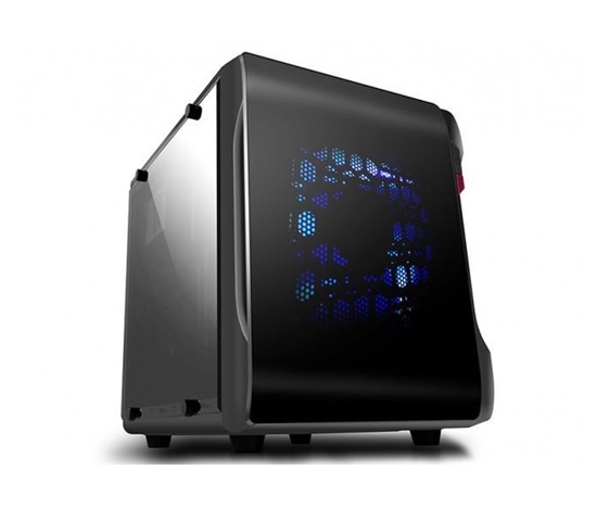 SPIRE case POWERCUBE 715, micro ATX, priehľadná bočnica, bez zdroja, čierna