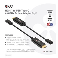 Club3D Aktívny adaptér HDMI na USB-C, 4K60Hz, M/F