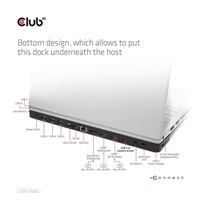Club3D USB-C, Triple Display DP Alt mode Displaylink Dynamic PD Charging Dock so 120 W PS