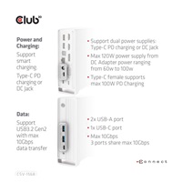 Club3D USB-C, Triple Display DP 1.4 Alt mode Displaylink Dynamic PD Charging Dock so 120 W PS