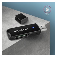 AXAGON CRE-S2N, USB-A 3.2 Gen 1 - čítačka kariet SUPERSPEED, 2-slotová a lun SD/microSD, podpora UHS-I