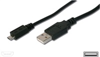 Kábel USB PREMIUMCORD 2.0 Prepojka A-Micro B 0,2 m (čierna)