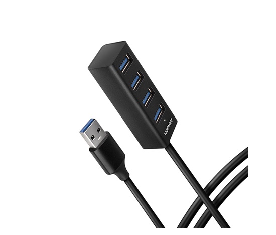 AXAGON HUE-M1AL, 4x USB 3.rozbočovač 2 Gen 1 MINI, kovový, kábel USB-A 1.2m