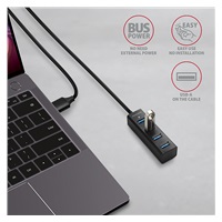 AXAGON HUE-M1AL, 4x USB 3.rozbočovač 2 Gen 1 MINI, kovový, kábel USB-A 1.2m