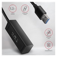 AXAGON HUE-M1AL, 4x USB 3.rozbočovač 2 Gen 1 MINI, kovový, kábel USB-A 1.2m
