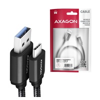 AXAGON BUCM3-AM15AB, SPEED kábel USB-C <->USB-A, 1</->.5 m, USB 3.2 Gen 1, 3A, ALU, opletenie, čierna