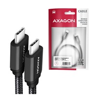 AXAGON BUCM3-CM10AB, SPEED kábel USB-C <->USB-C, 1 m, USB 3</->.2 Gen 1, PD 60W 3A, ALU, opletenie, čierna