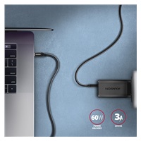 AXAGON BUCM3-CM15AB, SPEED kábel USB-C <->USB-C, 1</->.5 m, USB 3.2 Gen 1, PD 60W 3A, ALU, opletenie, čierna