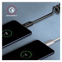 AXAGON BUCM-CM10TB, TWISTER kábel USB-C <-> USB-C, 0.6 m, USB 2.0, PD 60W 3A, ALU, tpe, čierny