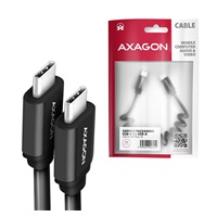 AXAGON BUCM-CM10TB, TWISTER kábel USB-C <-> USB-C, 0.6 m, USB 2.0, PD 60W 3A, ALU, tpe, čierny