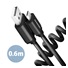 AXAGON BUMM-AM10TB, TWISTER kábel Micro USB <->USB-A, 0</->.6 m, USB 2.0, 2.4A, ALU, tpe, čierna
