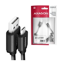 AXAGON BUMM-AM10TB, TWISTER kábel Micro USB <->USB-A, 0</->.6 m, USB 2.0, 2.4A, ALU, tpe, čierna