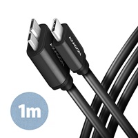 AXAGON BUMM3-CM10AB, SPEED kábel Micro-B USB USB-C, 1 m, USB 3.2 Gen 1, 3A, ALU, tpe, čierna