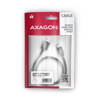 AXAGON BUMM-AM20AB, HQ kábel Micro USB <->USB-A, 2 m, USB 2</->.0, 2.4A, ALU, oplet, čierny