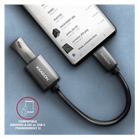 AXAGON RUCM-AFAC, káblová redukcia USB-C (M) <-> USB-A (F), 20cm, USB 3.2 Gen 1, 3A, ALU