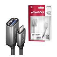 AXAGON RUCM-AFAC, káblová redukcia USB-C (M) <-> USB-A (F), 20cm, USB 3.2 Gen 1, 3A, ALU