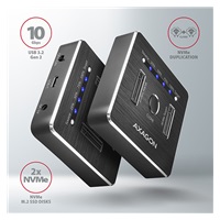 AXAGON ADSA-M2C, USB-C 3.2 Gen 2 - 2x M.2 dokovacie stanice NVMe SSD CLONE MASTER