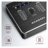 AXAGON ADSA-M2C, USB-C 3.2 Gen 2 - 2x M.2 dokovacie stanice NVMe SSD CLONE MASTER