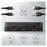AXAGON ADSA-M2C, USB-C 3.2 Gen 2 - 2x M.2 dokovacie stanice NVMe SSD CLONE MASTER