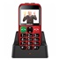 EVOLVEO EasyPhone EB, mobilný telefón pre seniorov s nabíjacím stojanom, červený