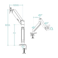 Držiak monitora ARCTIC X1-3D, oceľ, matná čierna